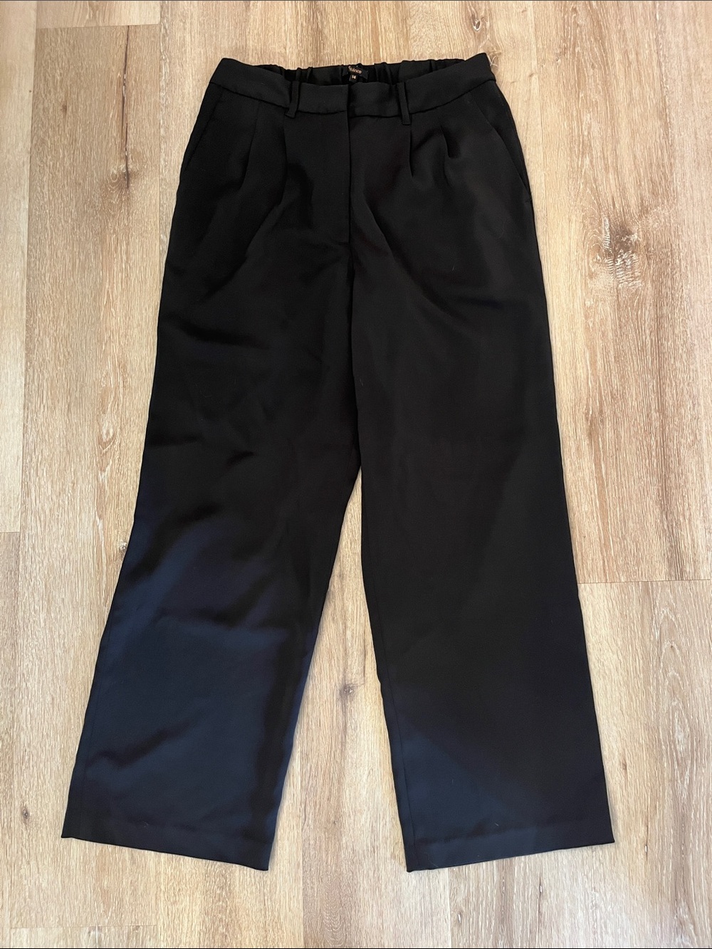 Quince Black Wide-Leg High-Rise Trousers